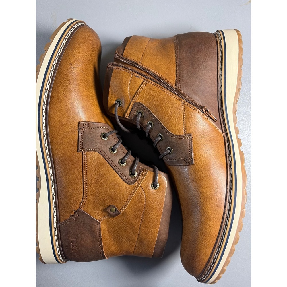 Freeman Grady Boots Mens Size 14W Brown Side Zip Lace Up Casual Ankle Boots NIB